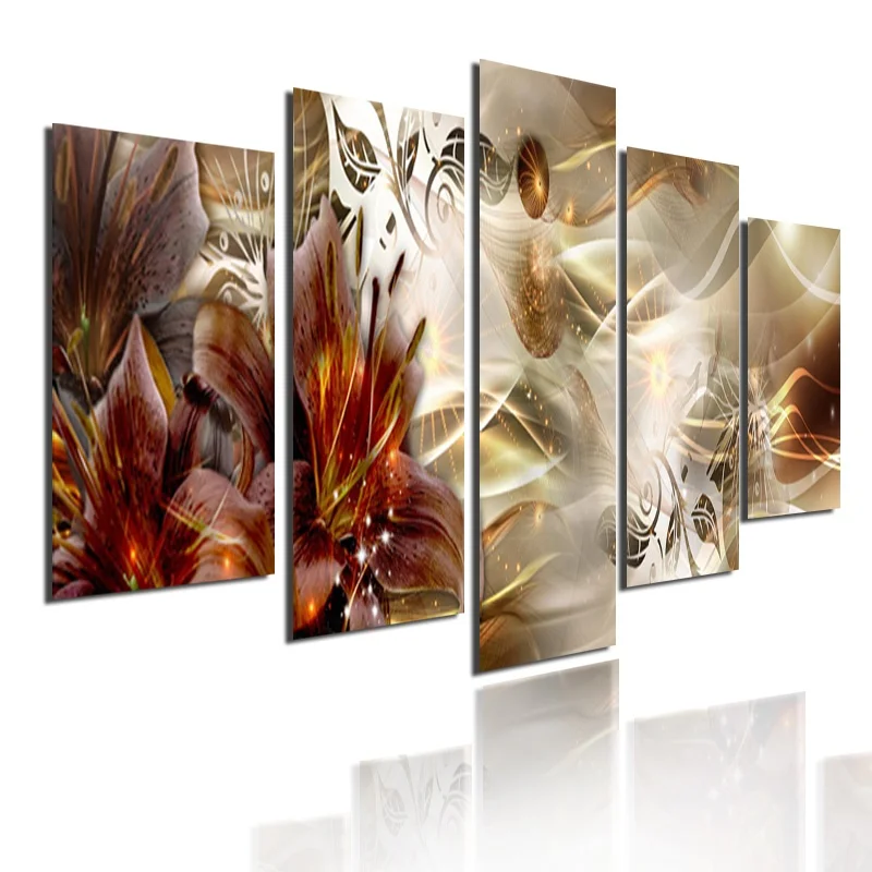 

Gorgeous Flower Abstract Canvas PaintingModular HD Printed 5 Panel Posters Home Decor Print Wall Picture For Living Room