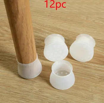 

12Pcs/Lot Table Chair Leg Cap Mat Silicone Non-slip Table Chair Leg Caps Foot Protection Bottom Cover Pads Wood Floor Protectors
