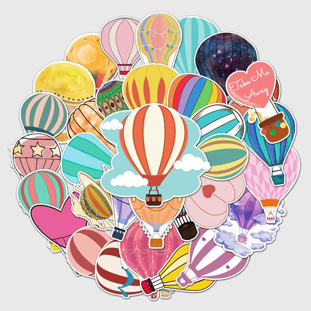 

10/50Pcs Cartoon Hot Air Balloon Stickers For Suitcase Skateboard Laptop Luggage Fridge Phone Car Styling DIY Decal Pegatinas