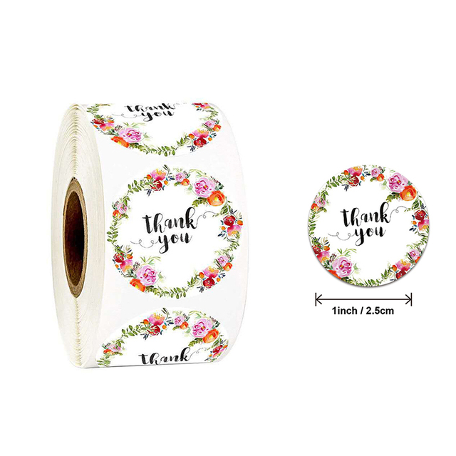 Thank You Stickers Seal Labels Scrapbook Handmade Sticker Wedding Party Christmas Gift Bag Decorations