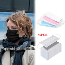 10 шт пылезащитные маски для лица 3 слоя Анти-пыль одноразовые хирургические медицинские салонные ушные петли маска для лица рот