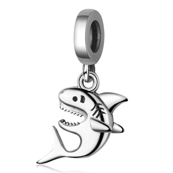 

StrollGirl New 100%925 sterling silver underwater world shark charm bead suitable for Pandora bracelet woman fashion jewelry gif