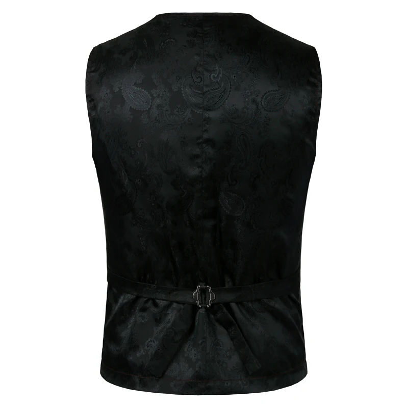 Mens Gold Metallic Paisley Printed Steampunk Vest Single Breasted V Neck Wedding Waistcoat Men Tuxedo Aristocrat Vests Gilet 2XL 3