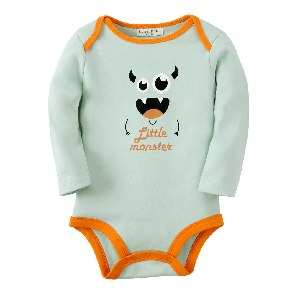 

Male Baby Newborns Baby Clothes Crawling Clothes Onesie Long Sleeve Embroidered Triangle Romper Autumn And Winter Clothes for Ba