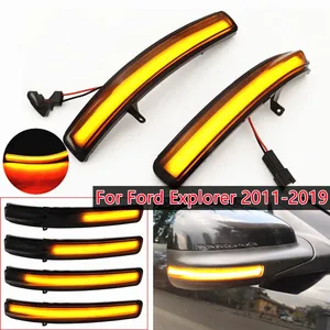 Piar Black Dynamic Led Side Wing Mirrors Turn Signal Light Indicator Lamp Blinker For 2011-2019 Ford Explorer