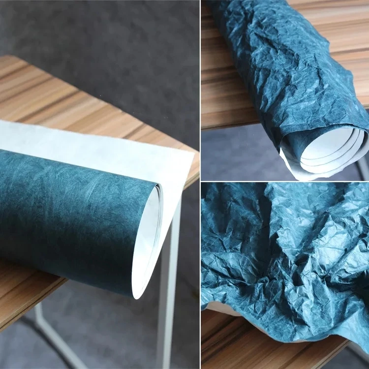 

Tearing Resistant Bluish green Tyvek Washing breathe hard feel paper fabric Fashion Technological Designer Fabric