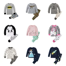 Пижама с принцессой для девочек, детская одежда для сна с рисунком «Ракета», Детские комплекты одежды с изображением единорога и животных, пижама с длинными рукавами для маленьких детей 2-8 лет