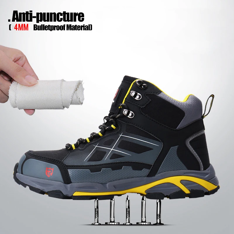 Larnmern Mens Steel Toe Work Safety 