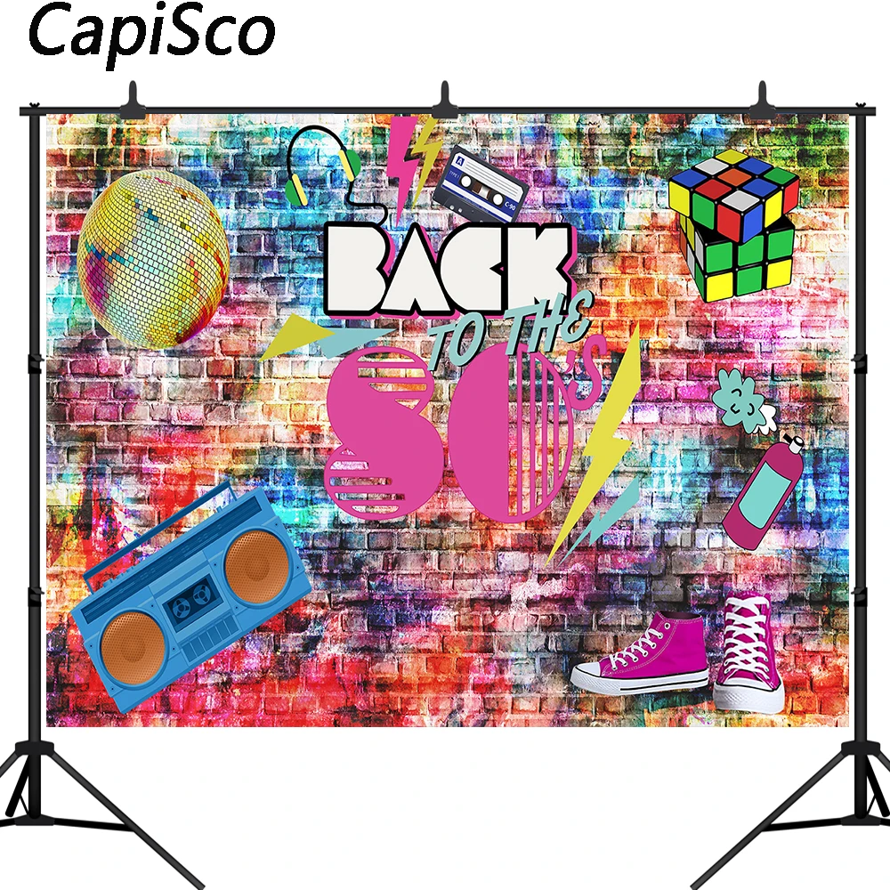 Capisco 80-е диско вечерние НКА граффити фотография Фон Кирпичная стена фотосессия