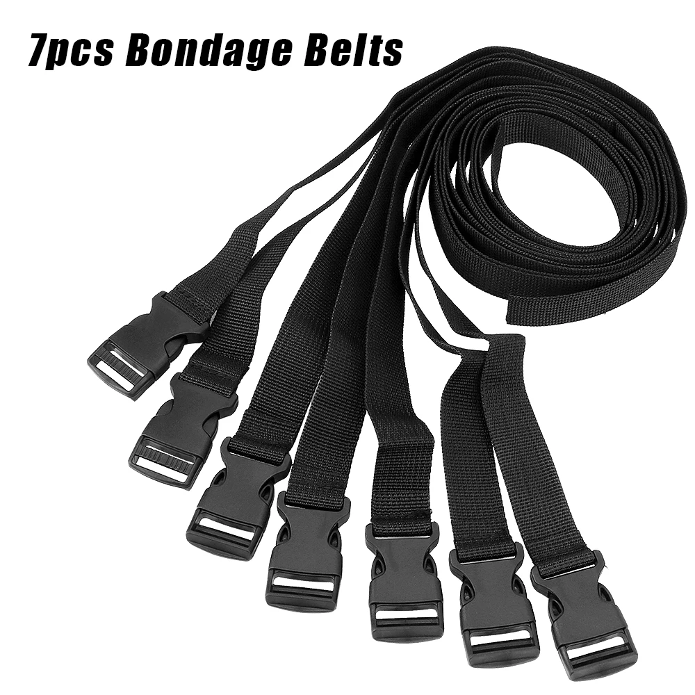 SM Bondage Gear 7 Pcs Restraints Bondage Belts Nylon Rope Erotic Fetish Handcuffs Harness Sex Toys for Couples Adult Games
