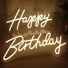 

Happy Birthday Led Neon Signs Light for Bar Pub Club Home Restaurant Wall Hanging Neon Lights Wedding Party Decor