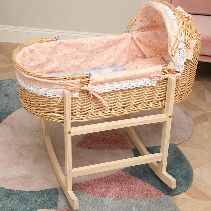 

211 Bassinet Crib Solid Wood Newborns Cradle Carrycot Babies' Bed Pacify Shake Nest Portable Portable Basket