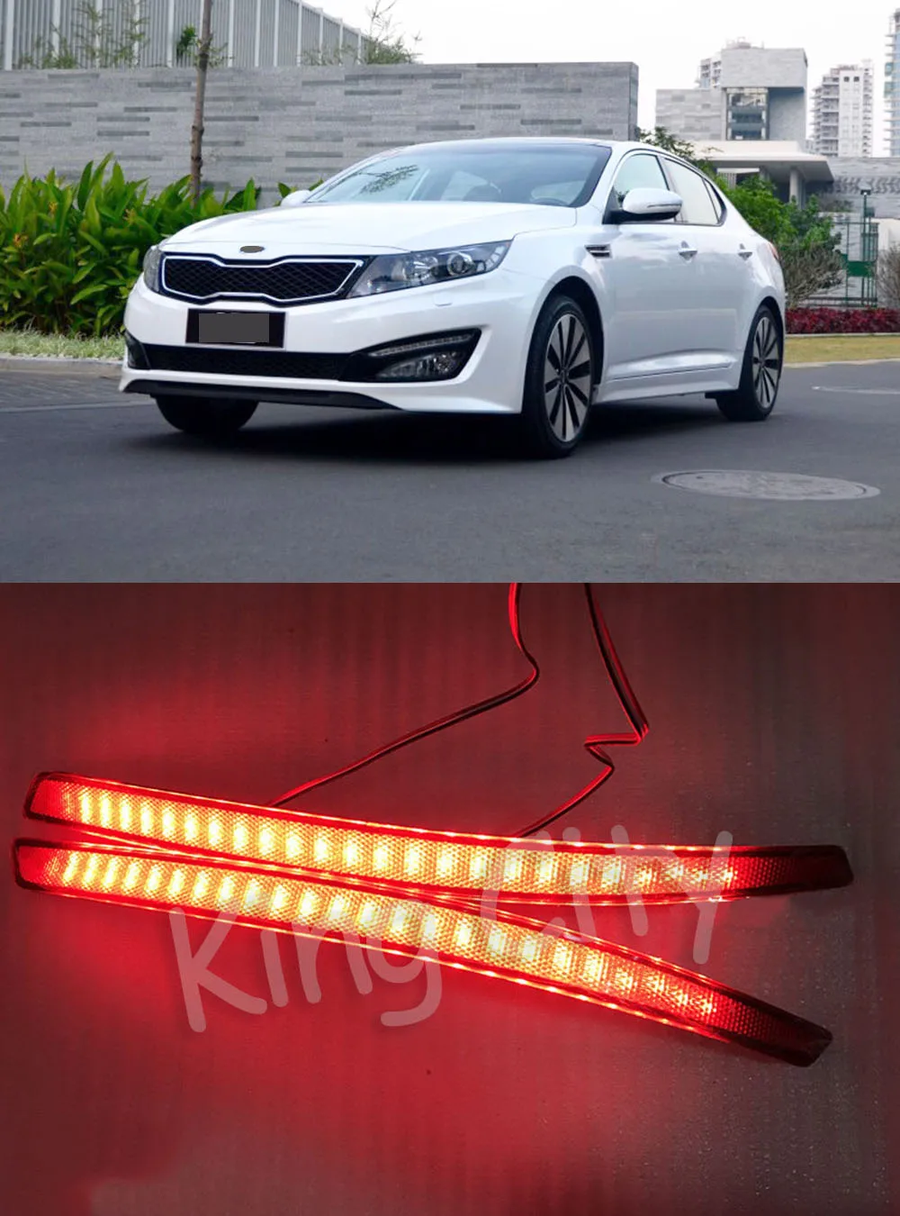 CAPQX для Kia K5 Optima 2011-2013 Светодиодный отражатель заднего бампера противотуманный