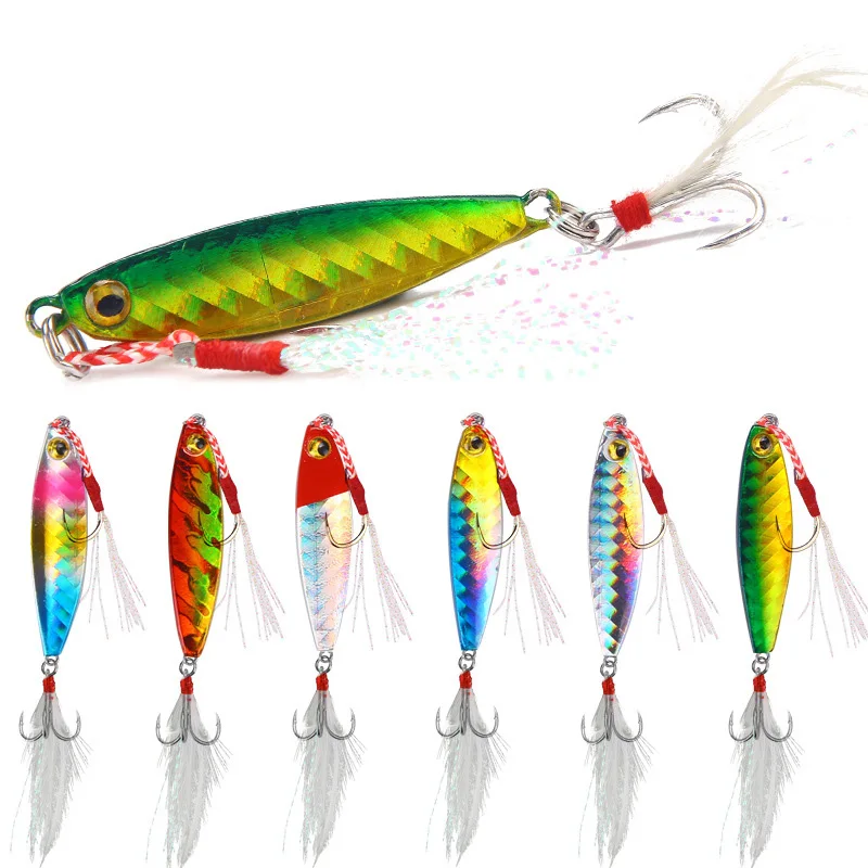 Приманка для рыбной ловли Slow jig VIB 7g10g15g20g металлическая блесна в виде ложки с