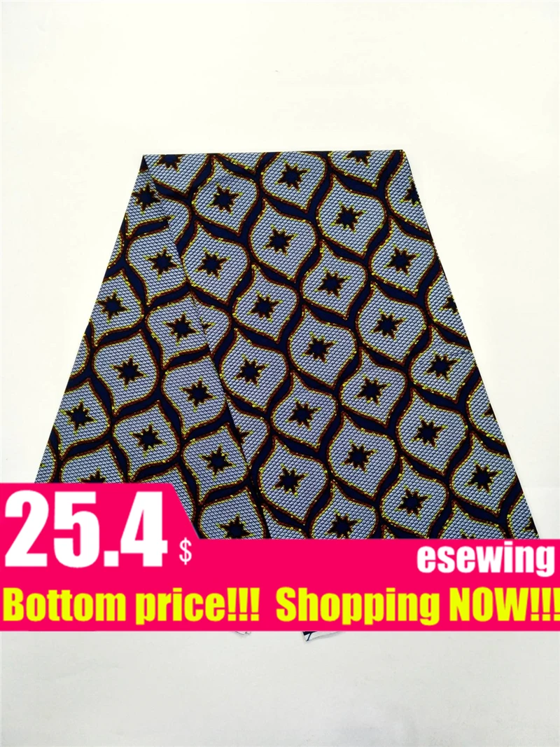 New African real wax print fabric 6 yards Cotton Ankara Nigeria Ghana dutch real wax for patchwork sewing african dresses 12103 - Цвет: 34