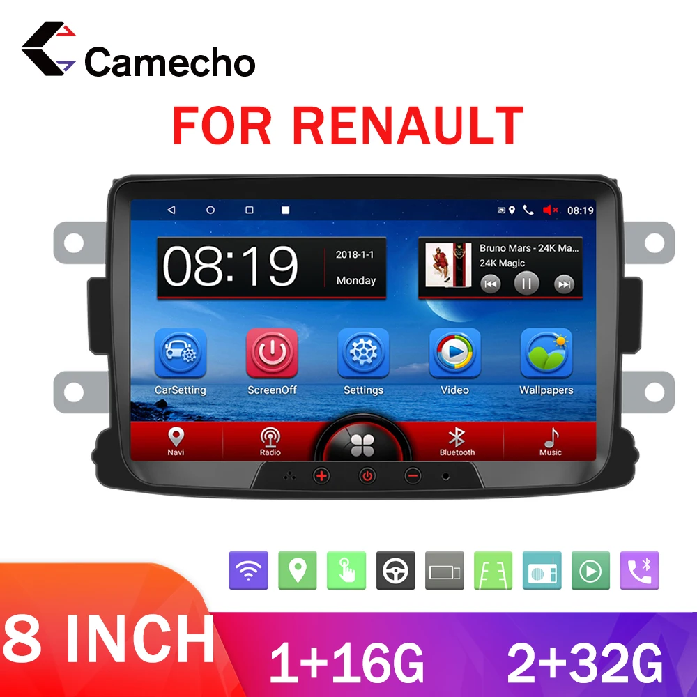 

Camecho 2 Din Android Car Radio Navigation GPS Wifi Auto Multimedia Player 8'' autoradio For Dacia Duster Sandero Logan Dokker