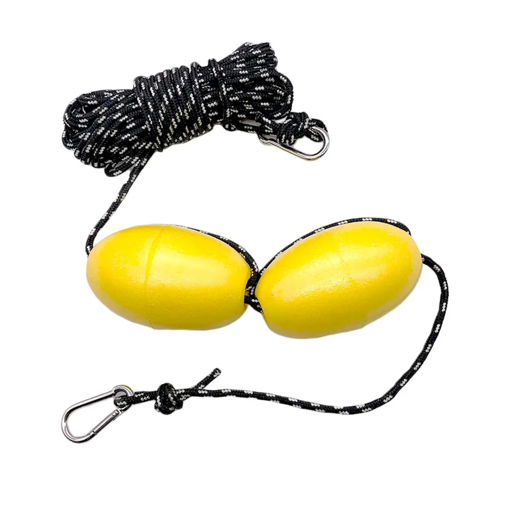 Kayak Tow Rope Boating Floating Throw Anchor Line with Dual Floats End Clips