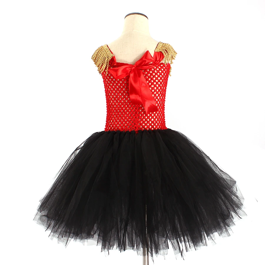 Nutcracker inspired Tutu Dress in Red Black & Gold Girls Nutcracker Halloween Birthday Party Fancy Costume Ringmaster Dresses (18)