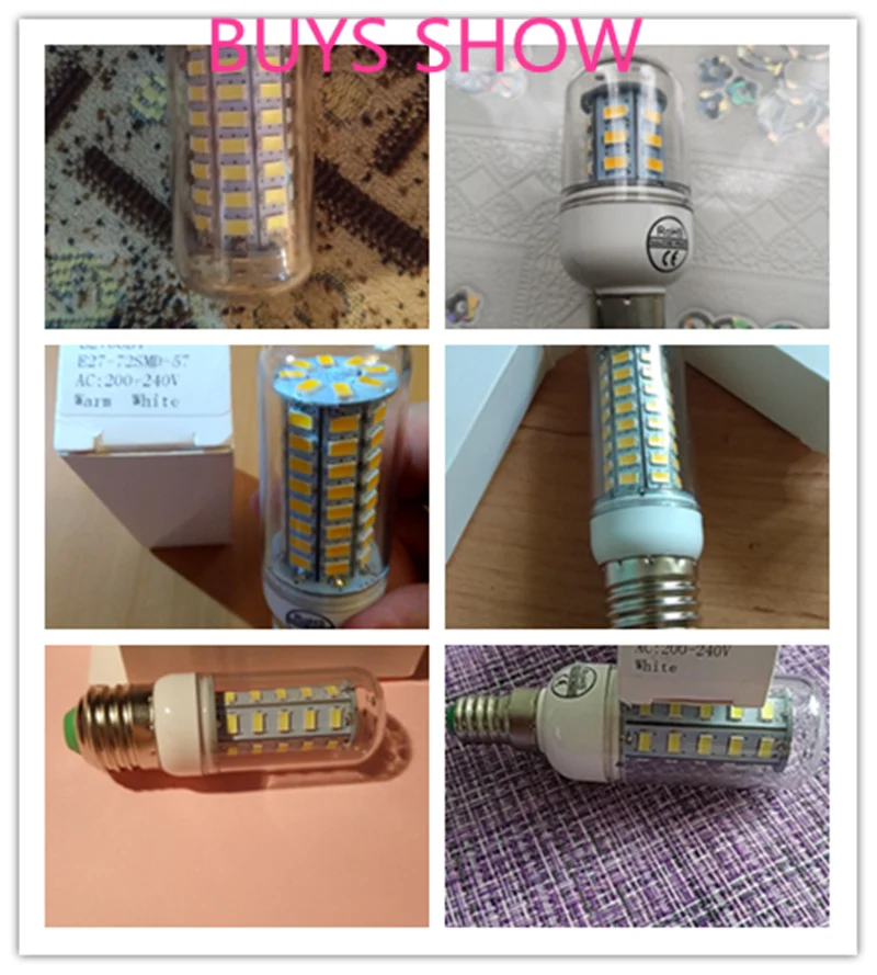 E27 светодиодный светильник E14 SMD 5730 220 V лампочки Кукуруза 24 36 56 72 s Lamparas Люстра для
