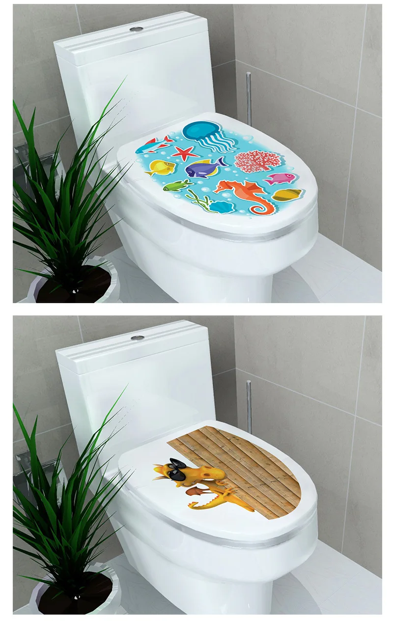 Камерные наклейки цветочный горшок украшения креативные крутые ванная комната туалет водонепроницаемый туалет камера горшок крышка наклейки крышка унитаза клей