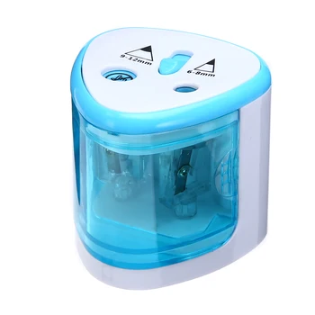 

Electric Pencil Sharpener Dual Hole Automatic Pencil Sharpener for Students (Blue)