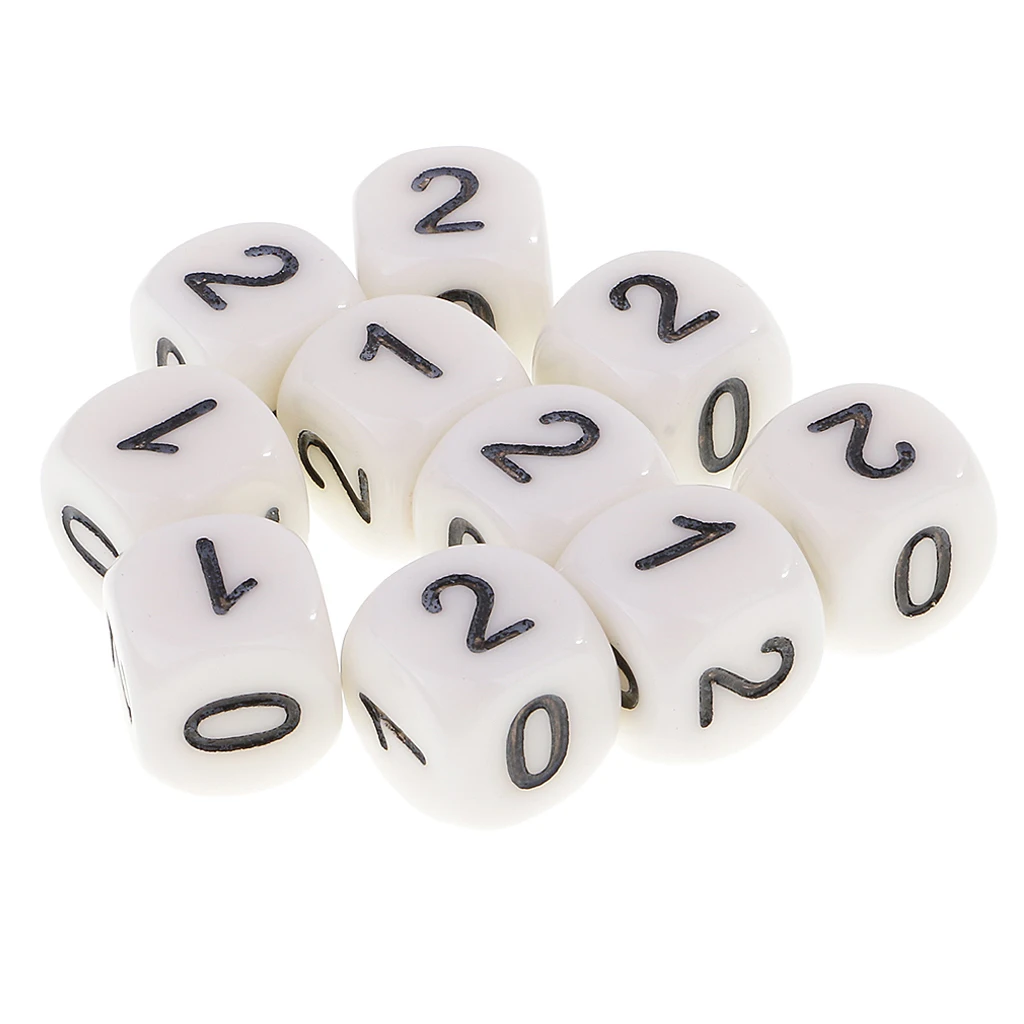 10Pcs White Dices Set 16mm for Dungeons and Dragons RPG MTG Board Games Part