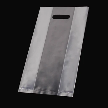 

50pcs Beverage Packaging Wear Resistant Large Capacity PE Transparent Milk Tea Takeout Bag Thicken With 2 Cup Holders Non Toxic