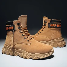 NIKEzi/зимние теплые высокие мужские винтажные туфли в форме, обувь для спорта и отдыха, для прогулок, Молодежные мужские кожаные ботинки Martens, обувь, кроссовки