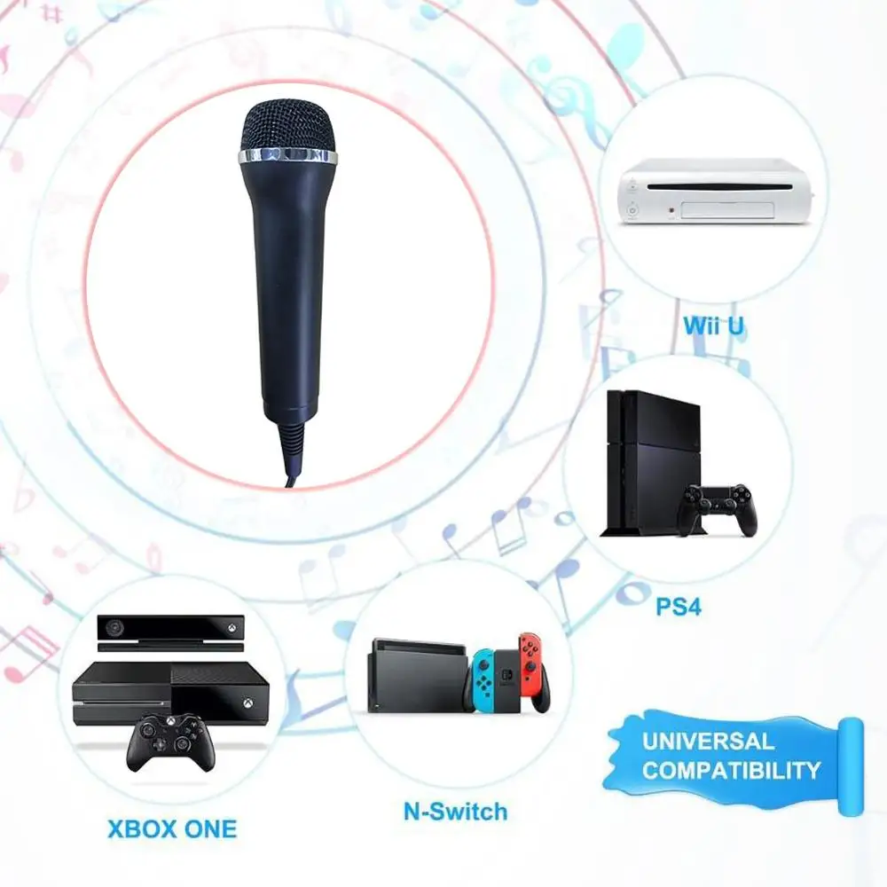 USB проводной микрофон Высокая производительность геймпады караоке микрофон для PS4 для wii для XBOX360
