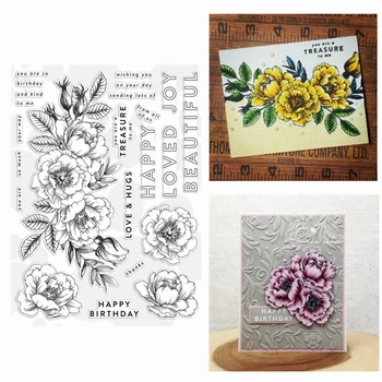 

2020 3D New Metal Cutting Dies and Clear Stamps Scrapbooking For Paper Making Blossom Flower Embossing Frame Card Craft Sets