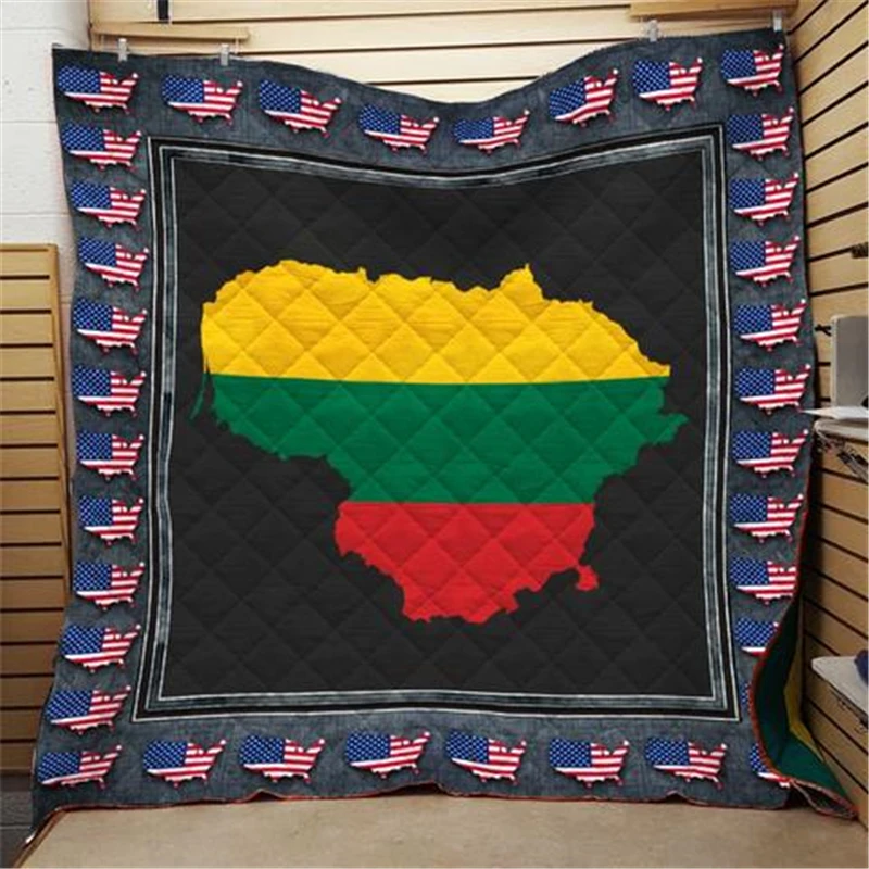 Summer-Map-Print-Quilt-For-Kids-School-Adults-Bed-Soft-Warm-Casual-Thin-Blanket-Cotton-Quilt
