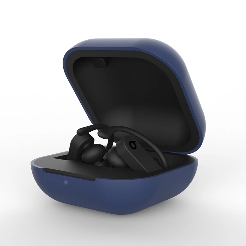 Для Beats Powerbeats Pro беспроводные наушники Мягкий силиконовый чехол противоударный защитный чехол Bluetooth наушники коробка аксессуары - Цвет: Blue