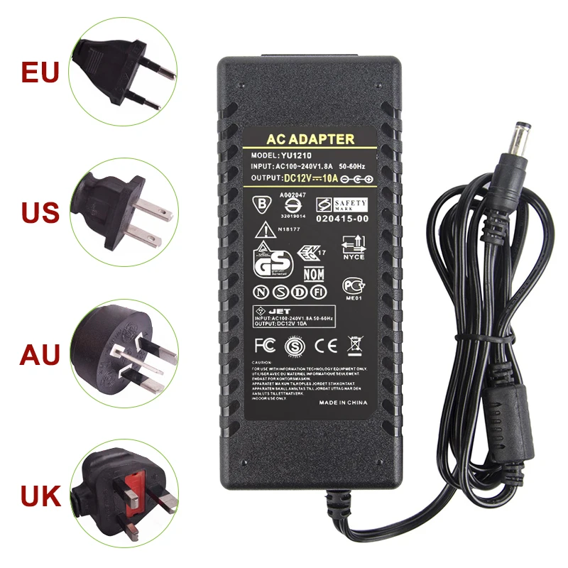 12 В блок питания DC12V блок 1A 2A 3A 5A 6A 8A 10A трансформатор AC 110 В 220 В 220 В к DC 12 Вольт 12 В Светодиодный драйвер для светодиодной ленты