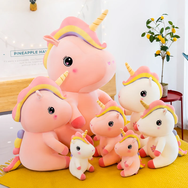 Игрушка плюшевая в виде единорога с радужной гривой 30 см | Игрушки и хобби