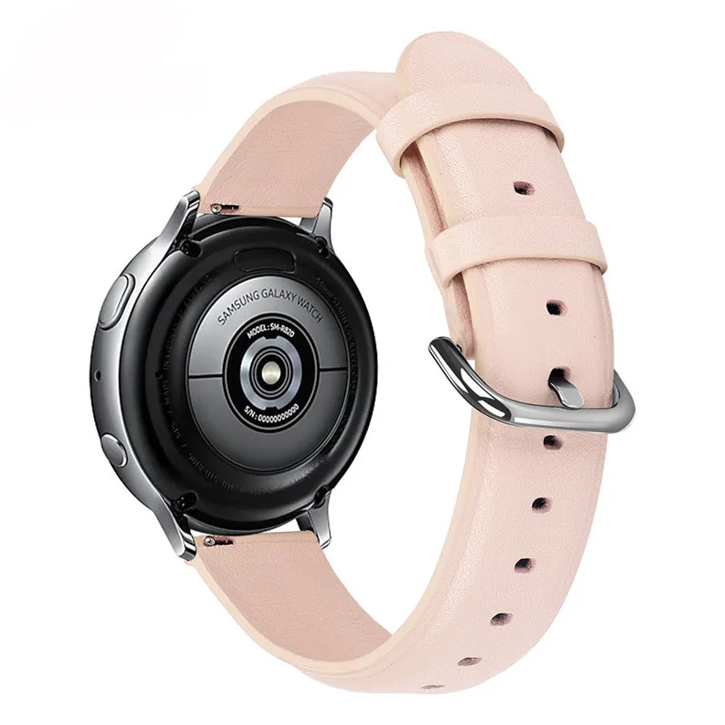 Хит, ремешок из натуральной кожи для samsung Galaxy Watch Active 2, 44 мм, 40 мм - Цвет: light pink