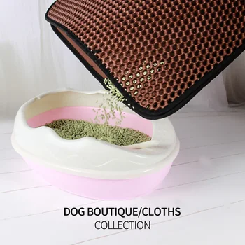 

Cat Litter Pad Mat Pet Foam Rubber Rug Foldable 2 Layers EVA Waterproof Double Layer Trapping Litter Mats Easy Clean