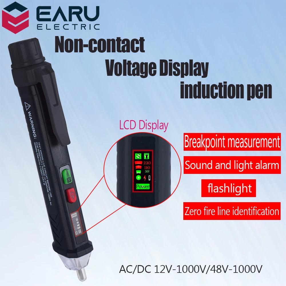 Dc Voltmeter Voltage 1000v 12 Tester Meters Meter Current Pen Ac Voltage Contact Sensor Electric Non Alarm Pencil Power Aliexpress Test Digital Detectors