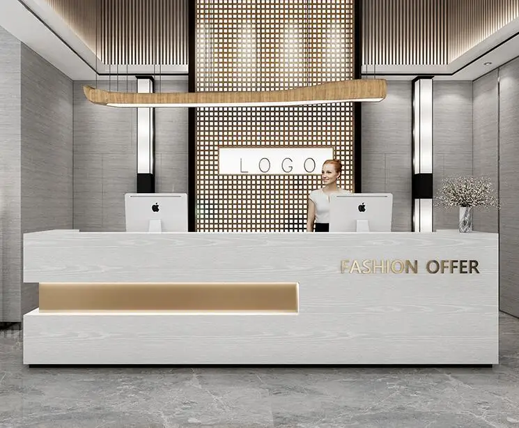 Cashier Simple Modern Company Front Desk Hotel Reception Desk Women's Clothing Store Beauty Salon Bar Counter Customized