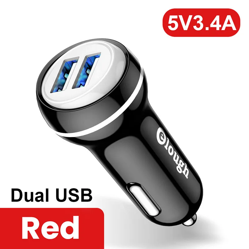 Elough Dual USB Car Charger Quick Charge 3.0 QC3.0 Fast Charging PD 40W Type C Car Charger For iPhone Xiaomi Huawei Mobile Phone usb c car charger Car Chargers