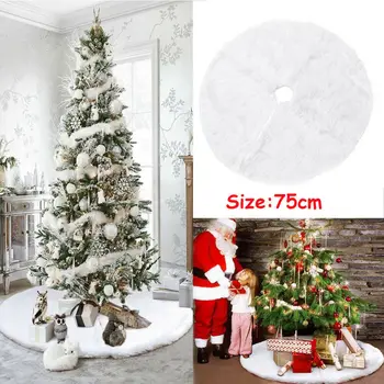 

75cm Luxury Christmas Tree Skirt Faux Fur Home Xmas Floor Decor Ornament Party wonderful matdecorations