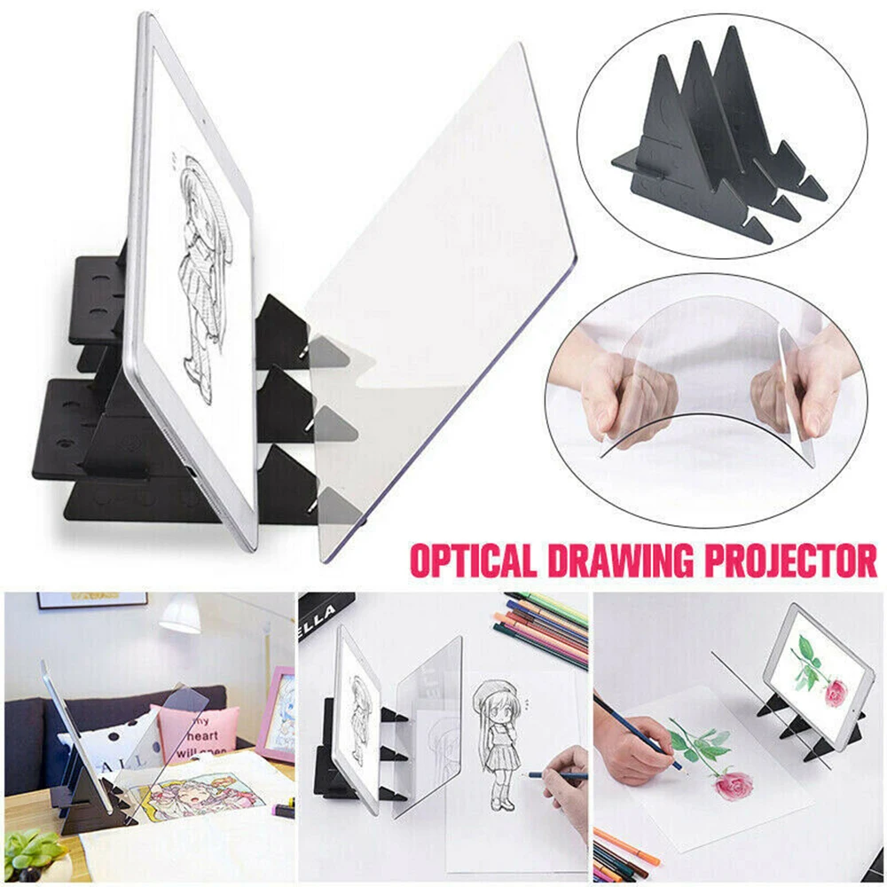  New Useful Drawing Board Sketch Reflection Dimming Bracket Painting Mirror Plate Tracing Copy Table