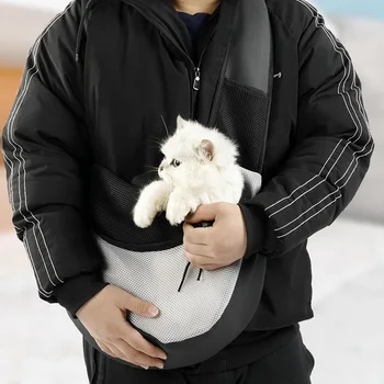 

Comfort Pet Dog Carrier Bag Cats Puppy Outdoor Bags Mesh Oxford Single Shoulder Bag Sling Front Mesh Travel Tote Shoulder Bag