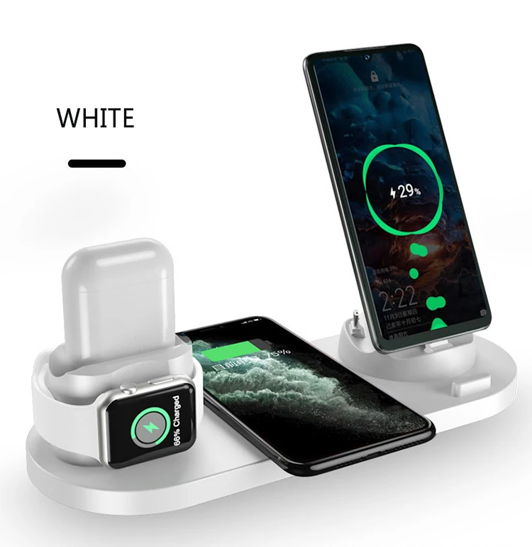 Беспроводная док станция 10 Вт для быстрой зарядки iPhone 11 X Xs 8 Airpods Pro Samsung Apple Watch 5 4 3