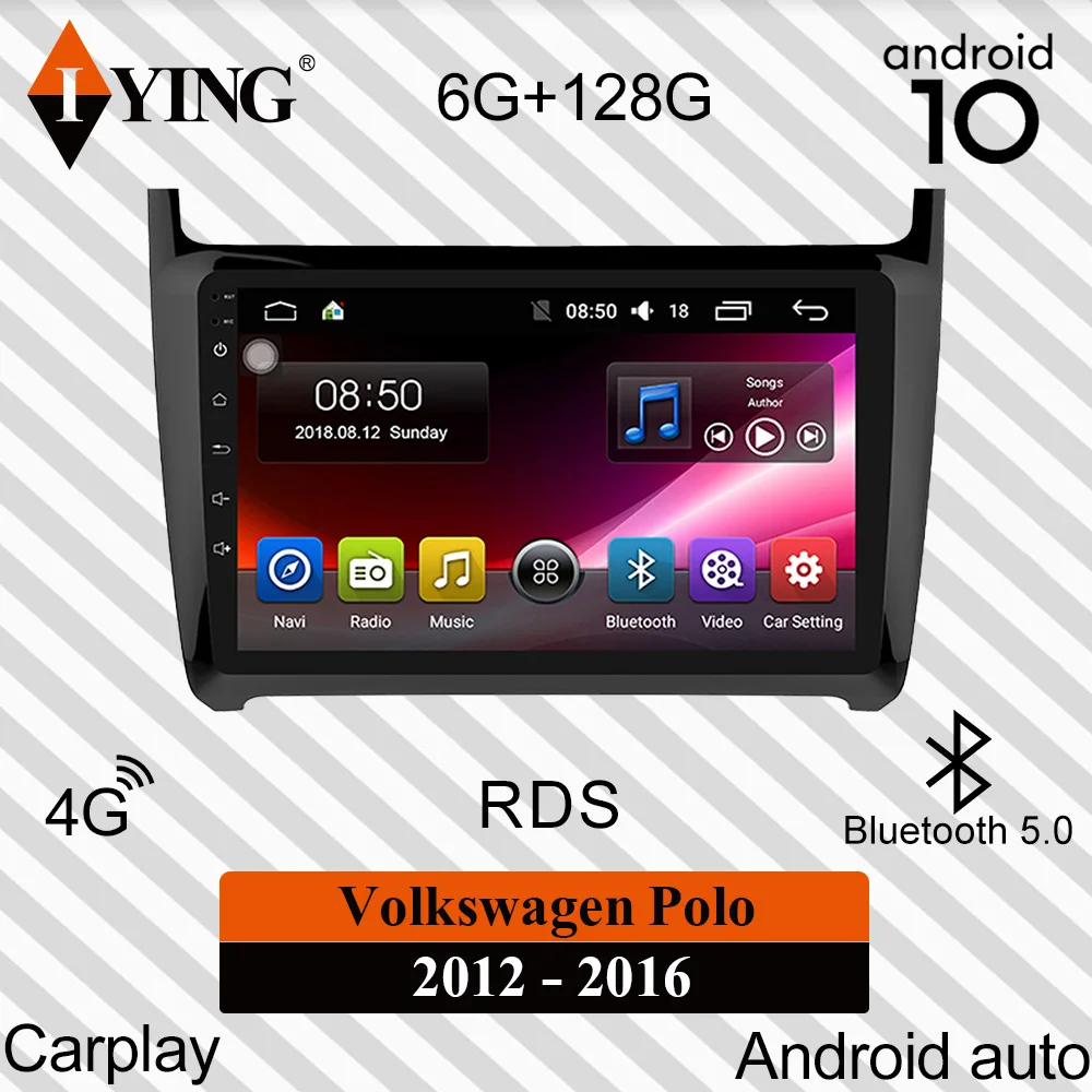 Автомагнитола IYING для Volkswagen Polo 2012 2016 мультимедийный видеоплеер навигация GPS Android 10