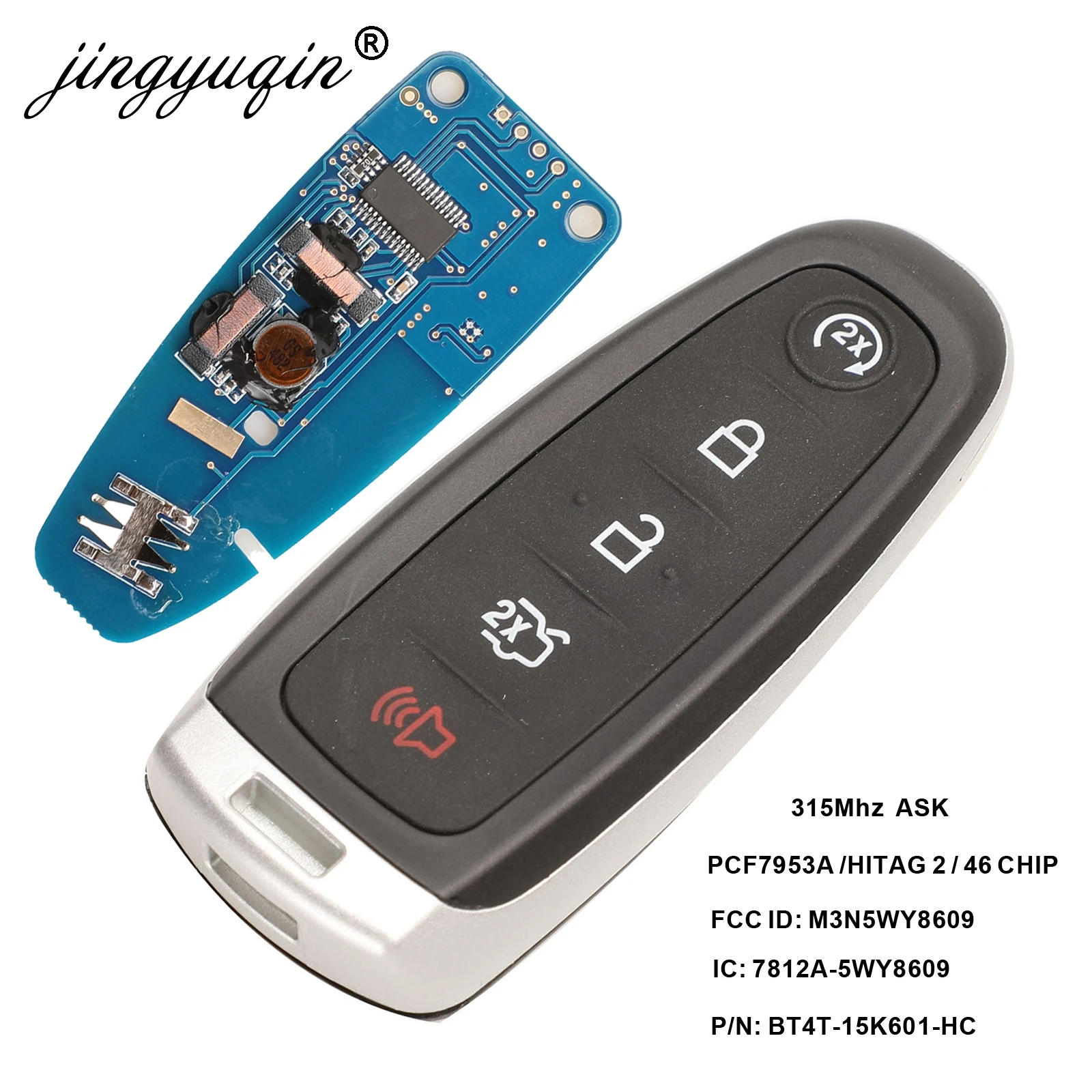 Jingyuqin дистанционный смарт ключ брелок M3N5WY8609 315 МГц ID46 для Ford Edge Побег исследовать