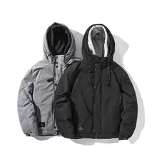 Зимняя новая японская Ретро Хлопковая мужская утолщенная дикая поддельная Повседневная хлопковая куртка с капюшоном