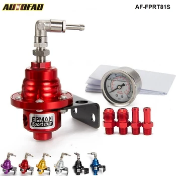 

New Jdm Aluminum Adjustable Fuel Pressure Regulator FPR Type S W' White Gauge 88-91 For Honda AF-FPRT81S