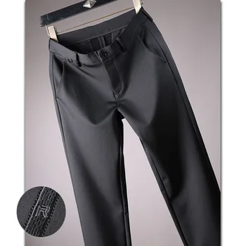 

JSBD autumn thin jersey stretch fabrics men commuting simple pants slim business casual pants men