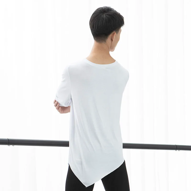 front irregular man Tops Latin dance Tops modern Dance Loose Male teacher tops DA029 dance shirts