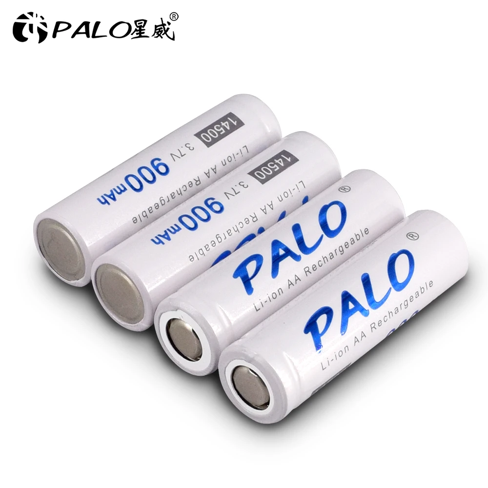 PALO супер высокое качество 14500 батарея 3,7 V 14500 литий-ионная аккумуляторная батарея для фонарей, налобный фонарь, мышь